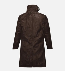 Otoño Invierno hombres 100% alta calidad marrón piel de oveja gabardina de cuero abrigo largo de moda con cinturón - Product Image 2