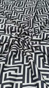 Muestras gratuitas de material de algodón para vestidos y vestidos de mujer en blanco y negro, ofertas de prendas al por mayor - Product Image 6