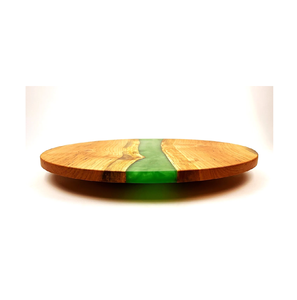 Madera de acacia y resina Lazy Susan Almacenamiento y organizador ecológico para el hogar Resina epoxi Lazy Susan al menor costo - Product Image 2