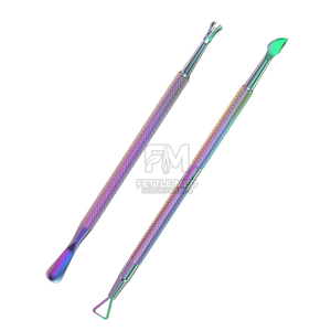 Pousse-cuticules professionnel en acier inoxydable de qualité supérieure, double extrémité, qualité salon - Product Image 1