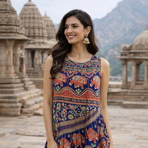 Vestido de Algodón Estampado Naptol de Verano para Mujer, Talla Grande, ODM para Fiestas, Vestido de Algodón sin Mangas para Mujer, Vestido Naptol de Verano - Product Image 1