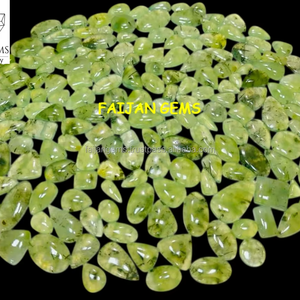 Cabujón de piedras preciosas sueltas de Prehnita Natural, forma de mezcla pulida, cabujón de cristal de todos los tamaños para joyería, fabricación de colgantes de piedras preciosas - Product Image 1