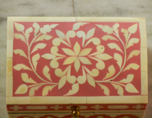 Boîte à bibelots carrée en bois et en os faite à la main décoration de salon et cadeaux pour le stockage de bijoux - Product Image 2