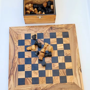 Juego de Ajedrez de madera personalizado, juego de ajedrez de gran tamaño, tablero plegable, piezas de ajedrez, juego de mesa - Product Image 6