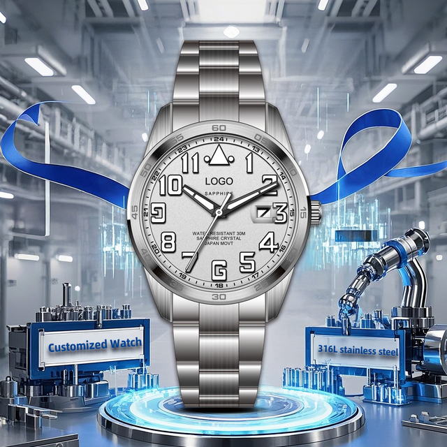 Fashion Luxury Simple Antique 304L/306L Stainless Steel Mineral/Sapphire Glass Quartz 42mm Men's Watch Hot Sale Wholesale