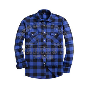 Camisa a Cuadros de Algodón Puro para Hombre, Marca FANTASY WEAR OEM 2026, Premium y de Alta Calidad para Verano, con Diseño y Logotipo Personalizados - Product Image 1