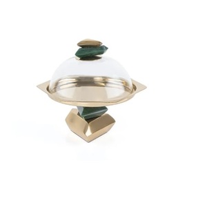 Support à gâteau tendance avec finition brillante, plateau à gâteau avec dôme pour mariage, anniversaire, décoration de table, centre de table - Product Image 2