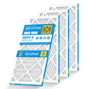 Filtro de Aire Plegado SUIXINEYI MERV8 para HVAC, Forma Rectangular de 12x24x1, para Aire Acondicionado, Caldera y HVAC Domésticos - Product Image 1