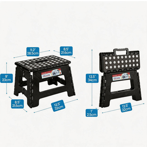 <span class=keywords><strong>Sgabello</strong></span> Pieghevole in Plastica da 9 Pollici, Compatto e Portatile con Maniglia, per Uso Domestico, Basso MOQ - Product Image 2