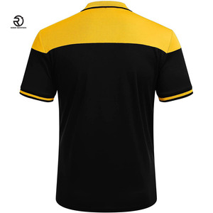 เสื้อยืดโปโลลายทางแขนสั้นสำหรับผู้ชายผ้าคอตตอนถักกระดุมปักโลโก้ได้ตามต้องการ - Product Image 3