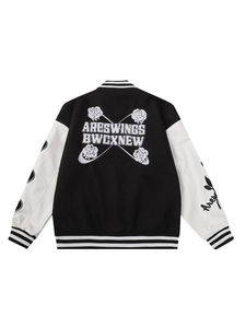 แจ็กเก็ตสีดำแบบลำลองสำหรับผู้ชายปกตั้งโลโก้ด้านหน้าสไตล์ใหม่ล่าสุดสำหรับฤดูหนาว - Product Image 2