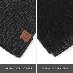 Gorro de lana Polar grueso térmico de invierno 100% gorro de calavera de lana patrón de lazos gorro de calavera de nieve de punto para hombres mujeres playa aplicable - Product Image 3