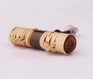Boutons d'armoire en bois de canne en bambou personnalisés avec incrustation de résine Poignées de porte et de tiroir de cuisine Boutons de cuisine en marbre - Product Image 1