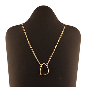 เครื่องประดับทันสมัยยอดนิยมรูปทรงแฟนซีธรรมชาติสีดำ Rutile ชุบทองลูกปัดโซ่จี้สร้อยคอเครื่องประดับงานฝีมือสำหรับผู้หญิง - Product Image 3