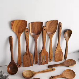 Cuchara de madera Espátula Cuchara Vajilla de madera de acacia Utensilios de cocina de crecent Crafts - Product Image 1