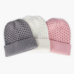 หมวกบีนนี่ผ้าแจ็คการ์ดถักสำหรับผู้ชายและผู้หญิงสำหรับฤดูหนาวปรับแต่งโลโก้ได้ - Product Image 1