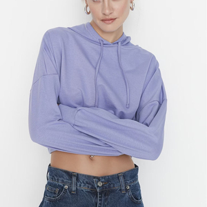 Top Corto con Capucha para Mujer, Sudadera Informal de Calle, Sudadera de Manga Larga, Suave, Cómoda, Moderna y a la Moda - Product Image 2