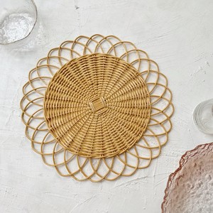 Tapis de table en rotin élégant en forme de fleur, décor de dîner, vaisselle, napperons - Product Image 6