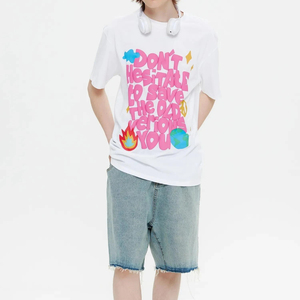 Camiseta de Hombre con Logotipo Personalizado, de Alta Calidad, Transpirable, de Secado Rápido, de Manga Corta, Colores Básicos, Impresión Puff - Product Image 4