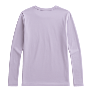 T-shirt à manches longues pour femme, col rond, couleur violet délavé, coton biologique de luxe, pré-rétréci, certifié GOTS, qualité supérieure, coupe classique - Product Image 2
