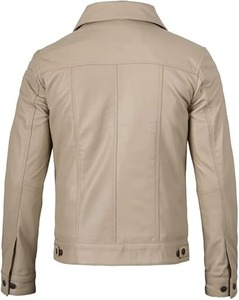 High Quality Breathable Solid Knitted Leather <b>Shirt</b> with Customized Logo High Street Style Casual <b>Shirts</b> for <b>Men</b> - Product Image 4