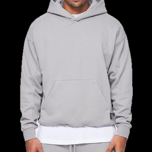 Épais lourd blanc à capuche goutte épaule hommes sweat 500 460 400 Gsm Logo personnalisé français éponge lourd surdimensionné à capuche - Product Image 3