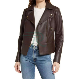 Razorts International Women Genuine Sheepskin Leather Jacket Zipper Closure Winter Outerwear Regular Fit Full Sleeve - Product Image 1