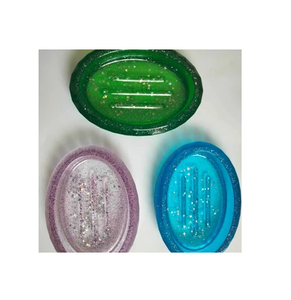 Porte-savon en résine Porte-savon en résine pailletée argentée Porte-savon de salle de bain Vente personnalisée - Product Image 2