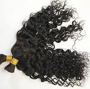 Extensions de cheveux crus de temple bouclé profond pur cheveux raides vierges Remy dessinés simples 100g cheveux crus non transformés de fournisseurs de l'Inde - Product Image 2