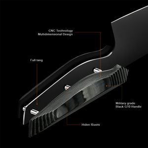 Vente en gros de commandes en vrac personnalisées Service OEM ODM Couteaux de cuisine professionnels en acier avec revêtement en titane damassé noir à haute teneur en carbone - Product Image 4