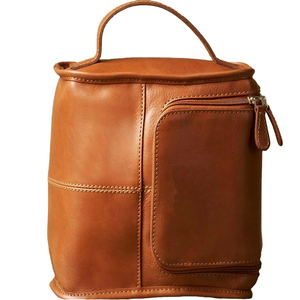 2024กระเป๋าเครื่องสำอางหนังแท้ขนาดใหญ่แบบพกพามีซิปแนววินเทจใช้เดินทางได้ - Product Image 1