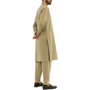 Conjunto de Ropa Tradicional Masculina al por Mayor, Kameez y Shalwar de Manga Larga, Transpirable, con Botones, Traje Masculino de una Pieza - Product Image 2