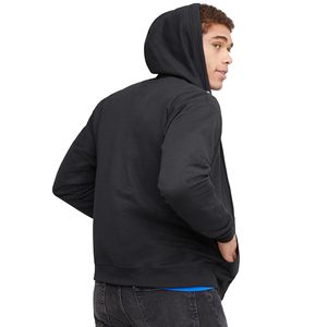 Sweat à capuche épais et uni pour homme, en coton écologique, avec fermeture éclair, logo brodé, idéal pour l'hiver, vente en gros - Product Image 4