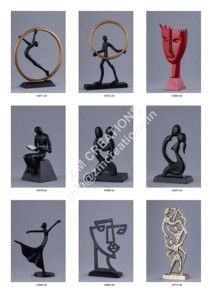 Figuras de Yoga de madera de aluminio de estilo nórdico, escultura de Arte Moderno, estatua de pensador, abstracta de Metal figurita, decoración artesanal para el hogar - Product Image 5