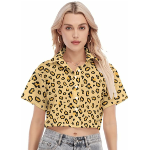 Top corto de verano para mujer de alta calidad, camiseta personalizada de estilo informal ajustada, tela de pana transpirable de Color sólido - Product Image 2