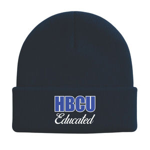 Bonnet d'hiver bleu marine en acrylique et chenille brodé, pour HBCU, Sororité grecque Divine Nine, avec logo personnalisé, respirant, pour la plage - Product Image 2