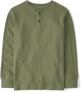 Custom <b>Mens</b> 220 GSM Waffle Knit Thermal Long Sleeve <b>Henley</b> <b>Shirt</b> Eco Friendly Cotton with Button Placket - Product Image 5