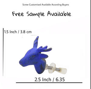 Boutons de tiroir d'armoire en fonte vieilli bleu royal et poignée pour meubles de cuisine pour îlots de cuisine et chariots - Product Image 3