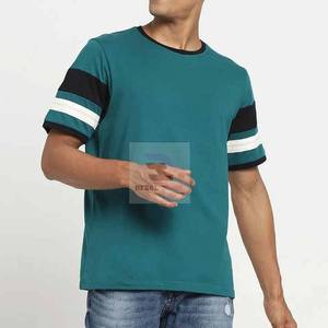 T-shirt à col rond de haute qualité pour hommes 100% coton et polyester à manches courtes avec motif solide - Product Image 3