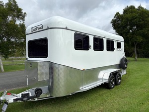 Remolque de transporte de ganado usado para 3 caballos con carga angular, remolque estándar para transporte de caballos disponible para la venta en grandes cantidades - Product Image 5