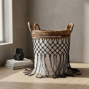 Cesta de plátano de cuerda tejida natural, ecológica y moderna, multifuncional, decorativa para el hogar, caja de almacenamiento con asa, precio al por mayor, Candy - Product Image 6