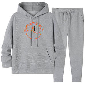 ชุดกีฬาผ้าโพลีเอสเตอร์ผ้าฝ้ายโพลีเอสเตอร์ชุดฝึกออกกำลังกายวิ่งออกกำลังกายสำหรับผู้ชายออกแบบโลโก้ได้ตามต้องการ - Product Image 1