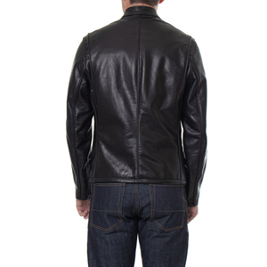 Chaqueta de Cuero Premium para Hombre Estilo Café Racer, Cuero Genuino Ecológico, Resistente al Viento, Corte Ajustado, Cuello Alto, Logotipo Frontal, Invierno - Product Image 6