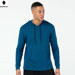 100% coton Polyester léger de haute qualité conçu sur mesure sweats à capuche pour hommes motif solide col à capuche hiver vêtements décontractés - Product Image 1