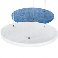 Panneaux acoustiques ronds en PET pour couloirs scolaires, nuages de plafond circulaires colorés absorbant le son