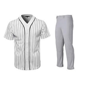 Uniformes de poliéster con Diseño a rayas, nueva moda, cierre de botones, conjuntos de pantalones, ropa deportiva estampada para béisbol, softbol, nuevo - Product Image 1