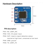 Módulo de Radar de Detección de Presencia Humana Hi-Link HLK-LD2416 24G AIP, Módulo de Detección de Movimiento Estático Micro para Hogar Inteligente de Tamaño Ultra Pequeño
