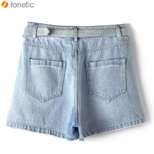 2022 femmes décontracté coton Shorts haute qualité respirant léger court longueur Denim en couleur bleue dernière conception - Product Image 2