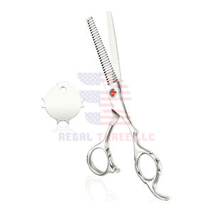 Kit de ciseaux de coupe de cheveux avec ciseaux de coupe, brosse à ciseaux amincissants, peigne, nettoyage-ensemble de 5 pièces en cuir pour soins personnels et ménage - Product Image 5