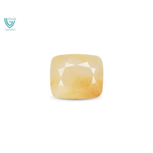 Saphir Jaune Naturel de 7,83 Carats (Pukhraj) - Pierre Précieuse Facettée Taille Émeraude - Product Image 1